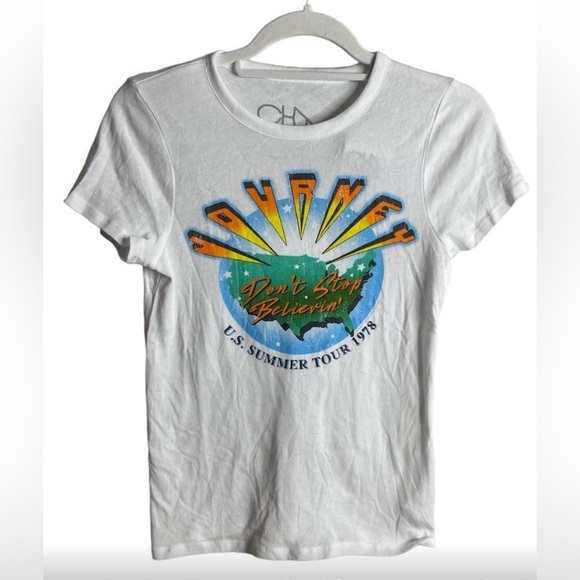 NWT CHASER REVOLVE JOURNEY DON’T STOP BELIEVING SHORT SLEEVE T SHIRT 
SIZE S - Picture 3 of 3